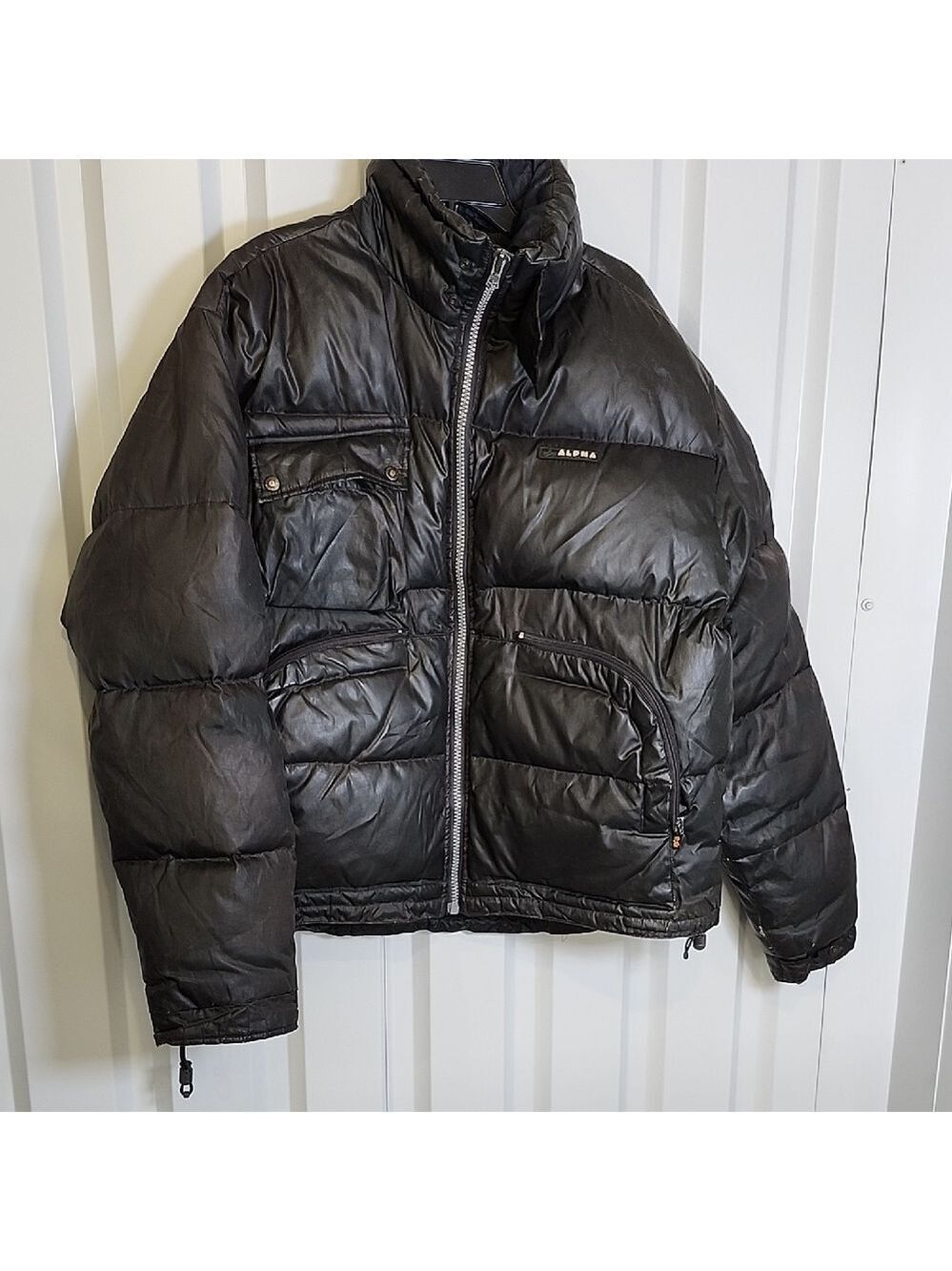 Alpha Industries Men's Black Puffer Jacket Coat Down Filled Size XXL **Flawed**